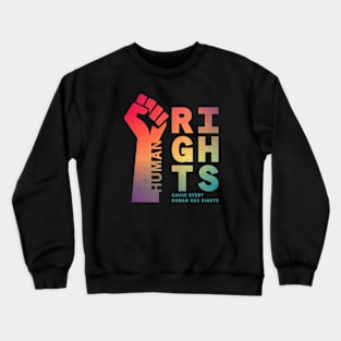 Human Rights Fist Up Illustration 02 Crewneck Sweatshirt